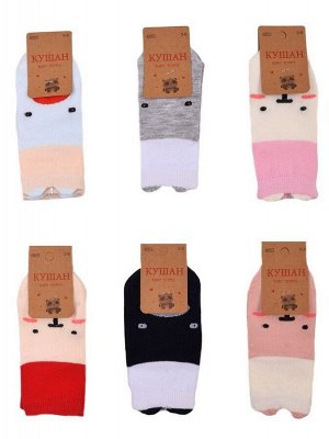 Носки Симпатичный комплект носочков для малышей. Носки выполнены из качественного материала и дополнены резиновыми тормозами на подошве. Минимальный заказ - 10 пар. Цена указана за 1 пару. Размер/ дли