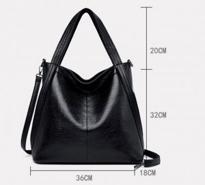 Большая женская сумка из мягкой кожи, черная