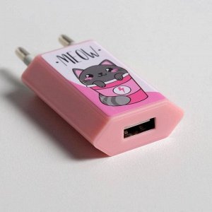 Набор кабель USB - micro USB и штекер «Котозаряд», 1 м