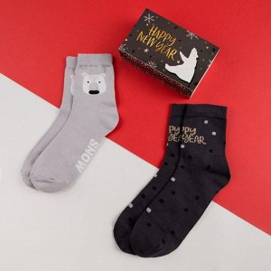 Набор женских новогодних носков KAFTAN "Snow" р. 36-40 (23-25 см), 2 пары