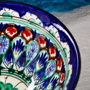 Коса Риштанская Керамика "Узоры", 18 см, большая, синяя
