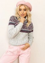 СВИТЕР С ГЕОМЕТРИЧЕСКИМ ЖАККАРДОМ