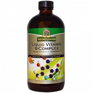 Nature's Answer, Жидкий комплекс витаминов группы В с натуральным мандариновым вкусом, 480 мл (16 жидких унций)
