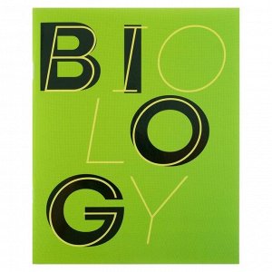 Тетрадь предметная Letters, 48 листов в клетку «Биология», со справочным материалом, УФ-лак, обложка Soft-Touch, блок офсет
