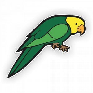 Наклейка Зеленый попугай