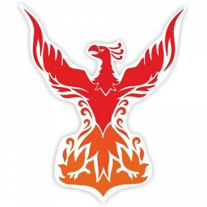 Наклейка Красно-оранжевый феникс