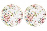Набор тарелок для десертов 2 пр. 19*19*2 см &quot;Яблоневый цвет на белом&quot; NEW BONE CHINA