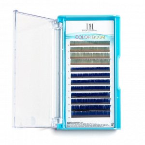 Цветные ресницы на ленте TNL Color boom ( Графит, темно-синий) 0.07, 9-13 мм, изгиб D, 12 линий