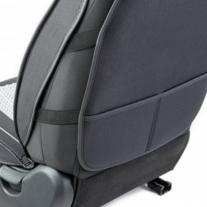 Каркасные накидки на передние сиденья CarPerformance, 2 шт. материал лён среднего плетения, центральная тканевая вставка с объемным вертикальным плетением в виде косички, закрытые торцы сидений и спин