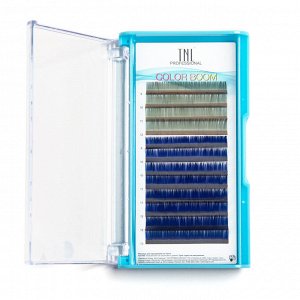 Цветные ресницы на ленте TNL Color boom ( Графит, темно-синий) 0.07, 9-13 мм, изгиб C, 12 линий