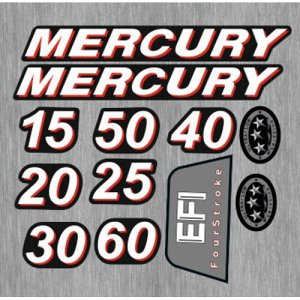 Наклейка Mercury 15, 20, 25, 30, 40, 50, 60