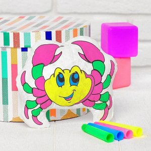 Игрушка подушка-раскраска «Крабик» (без маркеров) в пакете