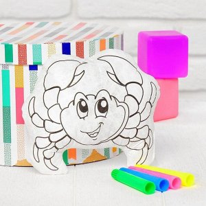 Игрушка подушка-раскраска «Крабик» (без маркеров) в пакете