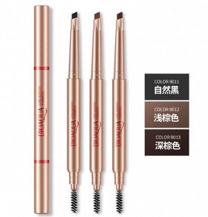 793276 (В012 светло-коричневый) Bioaqua Double Plastic Pencil Карандаш для бровей+щеточка, 0.4г\24шт