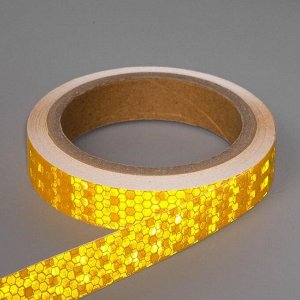 Светоотражающая лента, самоклеящаяся, желтая, 2 см х 8 м