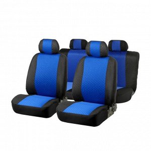 Авточехлы TORSO Premium универсальные, 9 предметов, чёрно-синий AV-6