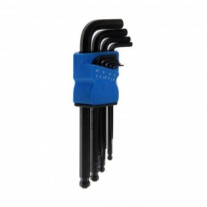Набор ключей шестигранных TUNDRA black, удлиненных. с шаром, CrV, 1.5 - 10 мм, 9 шт.