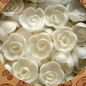 Вафельные розы малые, белые, 145 шт.