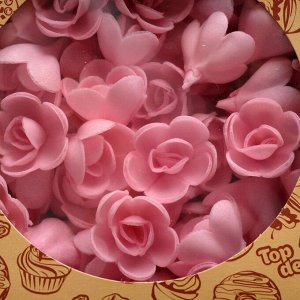 Вафельные розы малые, розовые, 160 шт.