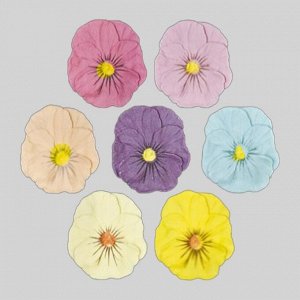 Сахарные цветы «Анютины глазки» разноцветные, 56 шт., 50 мм