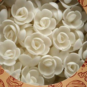 Вафельные розы малые, белые, 160 шт.