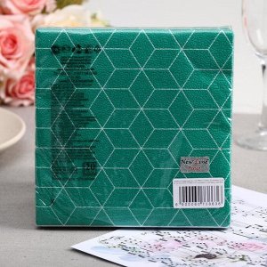 Салфетки бумажные New Line FRESCO Кубики 3D зелёные, 2-слоя 20 листов 33*33