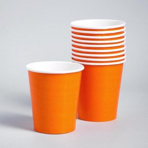 Набор бумажной посуды «Оранжевый», 10 стаканов, 10 тарелок, 50 салфеток, скатерть