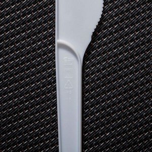 Набор одноразовых ножей столовый, 6 см, цвет белый