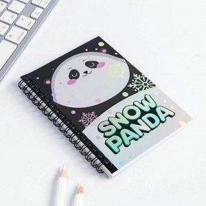 Подарочный набор: голографический блокнот и обложка Snow panda