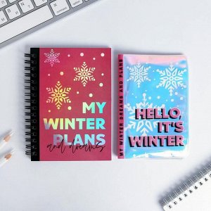 Подарочный набор: голографический блокнот и обложка My winter plans