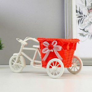 Корзина декоративная "Велосипед с красным вазоном", d=11.5 см