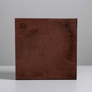 Ящик деревянный «Новогодняя ботаника», 25 * 25 * 10 см