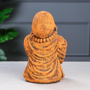 Сувенир "Буддистский монах" состаренный, ржавый цвет, 24 см
