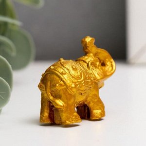 Нэцкэ фигурка «Золотые слоны», полистоун, набор 6 шт., 3*3.5*1.7 см