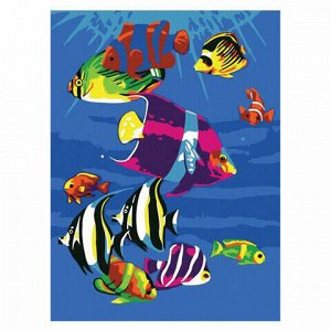 Картина по номерам 15х20 см, ЮНЛАНДИЯ "Подводный мир", на холсте, акрил, кисти, 662499