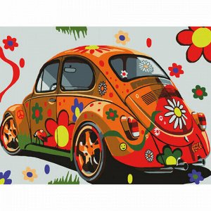 Картина по номерам 40х50 см, ОСТРОВ СОКРОВИЩ "Автомобиль", на подрамнике, акриловые краски, 3 кисти, 662497