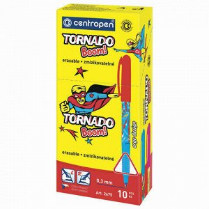 Ручка-роллер СИНЯЯ CENTROPEN &quot;Tornado Boom&quot;, корпус с печатью, 0,5 мм, линия 0,3 мм, 2675, 3 2675 1005