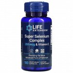 Life Extension, суперкомплекс селена с витамином E, 200 мкг, 100 вегетарианских капсул