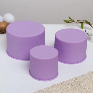 Набор силиконовых форм для выпечки «ХВ», фиолетовые, 3 шт