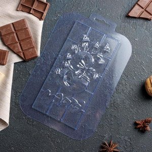 Форма для шоколада и конфет «Плитка 8 Марта», 21,5x14,5x0,5 см, цвет прозрачный