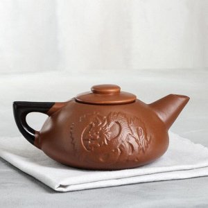Чайник для заварки "Дракон", коричневая матовая глазурь, 1л