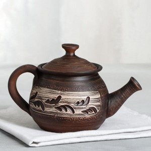 Чайник "Гончарный", ангоб, красная глина, 0.6 л