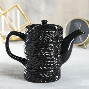 Чайник для заварки "Шины", чёрный, керамика, 1.4 л