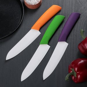Нож кухонный керамический «Симпл», лезвие 15 см, ручка soft touch, цвет МИКС