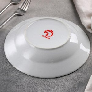Тарелка суповая Доляна «Лаванда», d=20,5 см, цвет белый