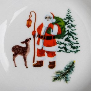 Дорого внимание Салатник «Серия зимний лес, Дед Мороз, олени»
