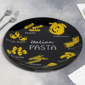 Тарелка обеденная «Паста Италия», d=30 см, цвет чёрно-жёлтый