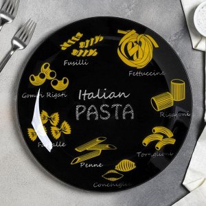 Тарелка обеденная «Паста Италия», d=30 см, цвет чёрно-жёлтый
