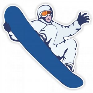 Наклейка Сноубордист в прыжке. Вариант 2