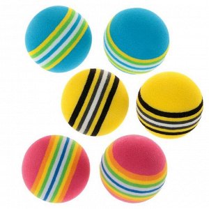 Набор из 2 игрушек "Полосатые шарики", диаметр шара 4.2 см (большие), микс цветов